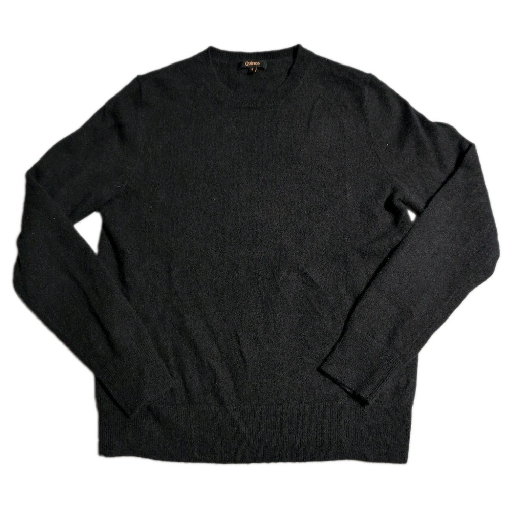 Quince Mongolian Cashmere Sweater Womens S Black Crewneck 100% Cashmere